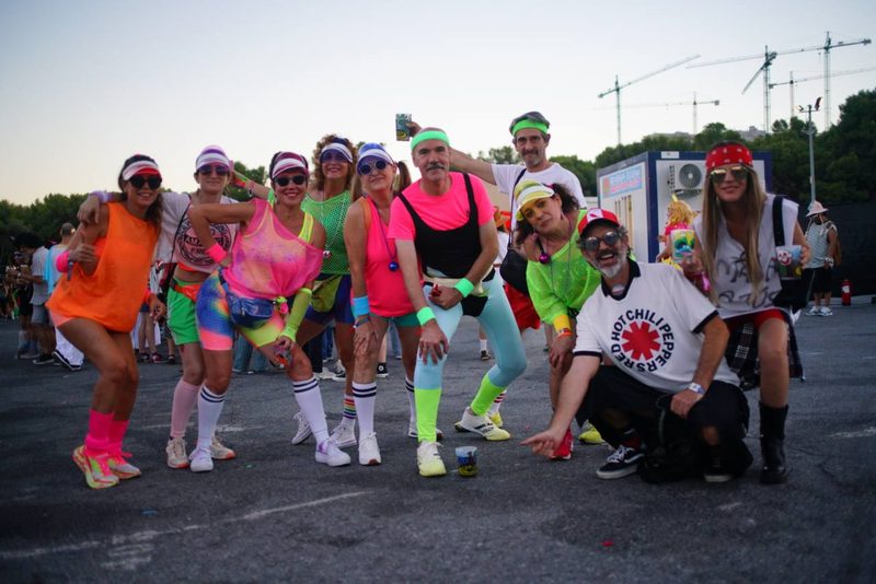 Valdi (in pink) and company in costume at Canela Party 2026