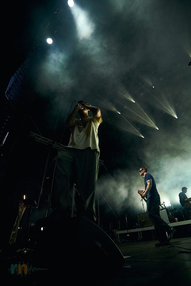 The singer and several Fontaines D.C. members perform amid haze and beams of light in Alicante, Spain.